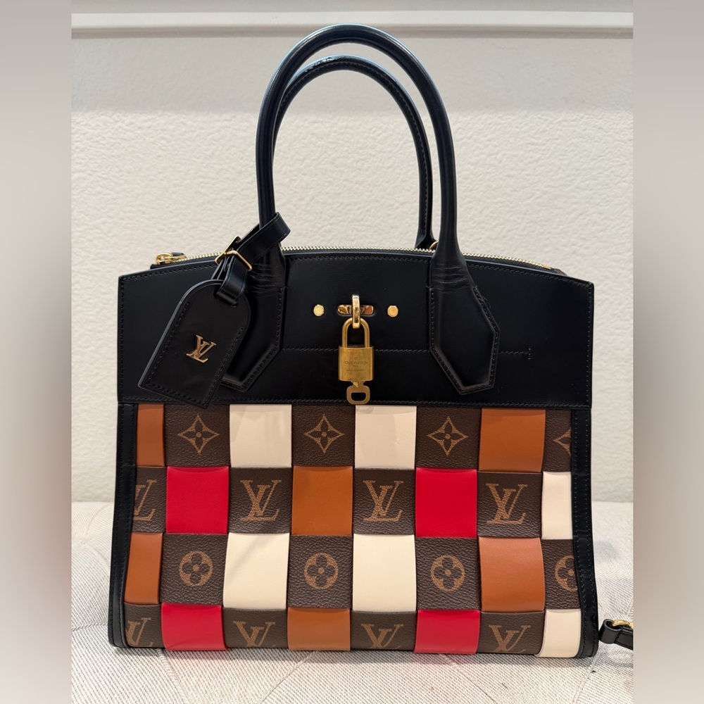 Louis Vuitton City Steamer Damier Tressage Monogram Canvas & Leather MM